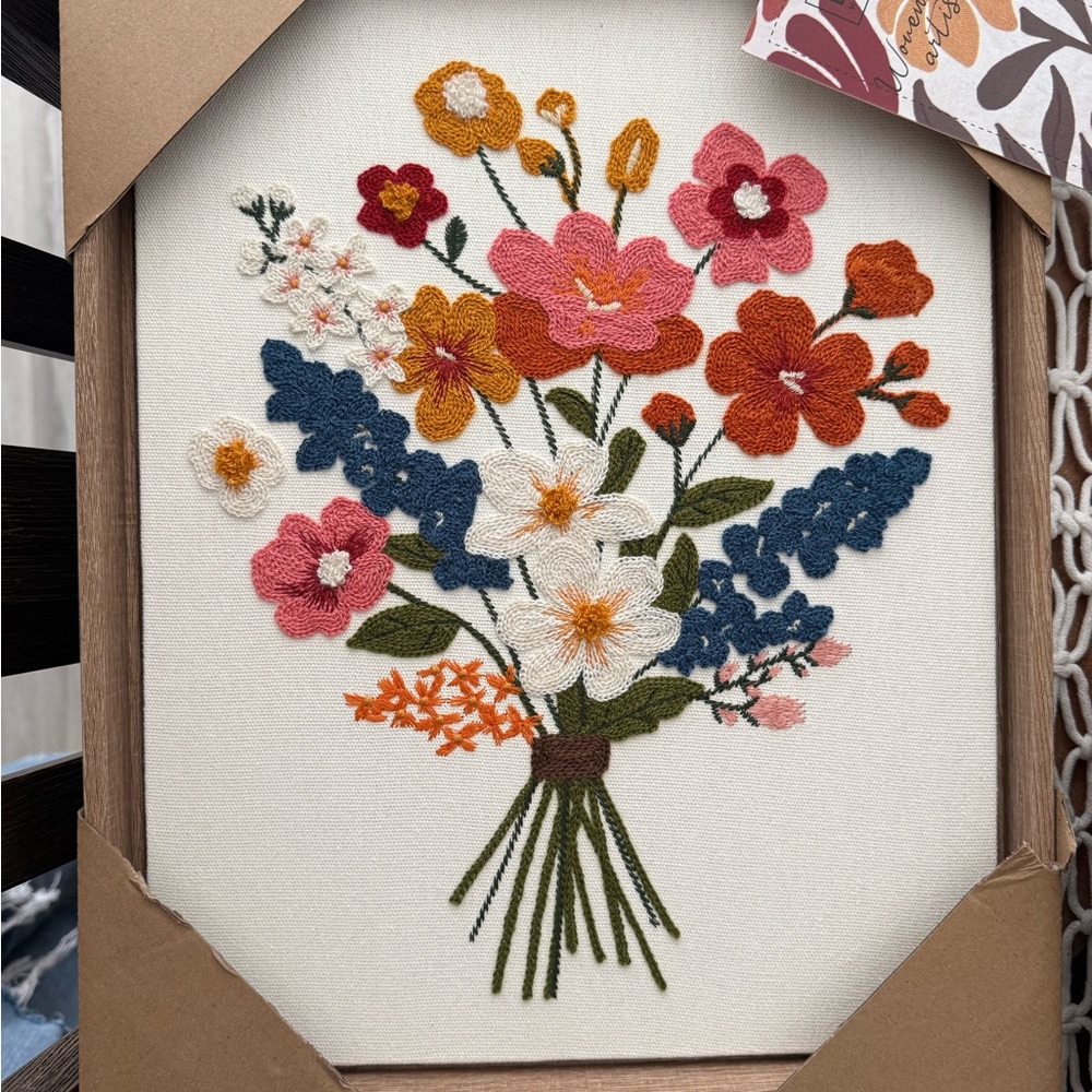 BP Home Floral Embroidered Woven Wall Art -
